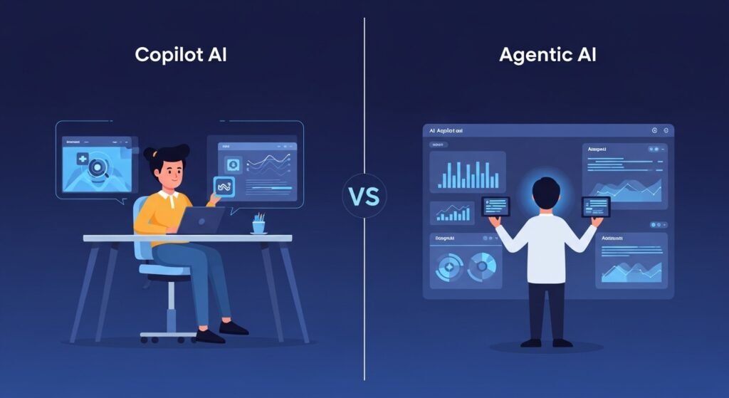 Comparison of Agentic AI and Copilot AI features in 2025 for USA and Canada enterprises
